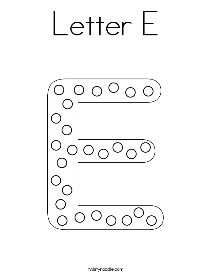 Letter E Coloring Page