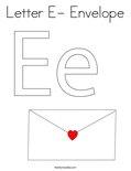 Letter E- Envelope Coloring Page