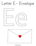 Letter E- Envelope Coloring Page