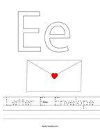 Letter E- Envelope Handwriting Sheet