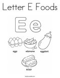 Letter E Foods Coloring Page