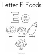 Letter E Foods Coloring Page