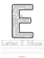 Letter E Maze Handwriting Sheet