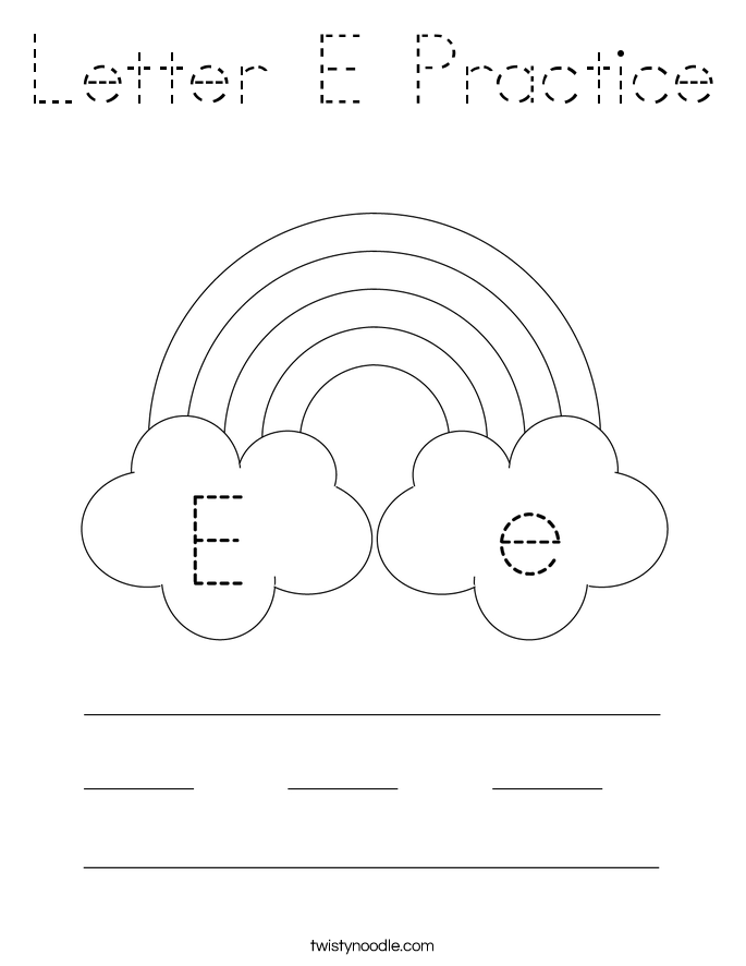 Letter E Practice Coloring Page