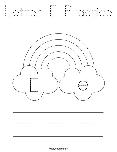 Letter E Practice Coloring Page