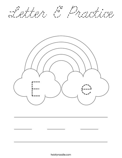 Letter E Practice Coloring Page