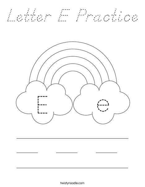 Letter E Practice Coloring Page