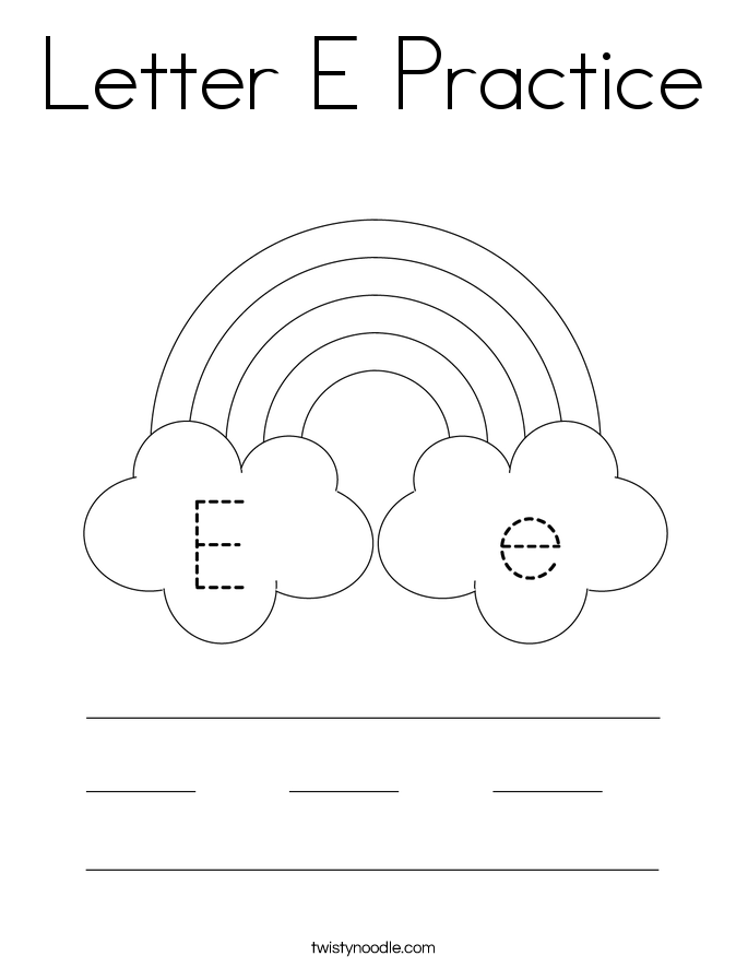 Letter E Practice Coloring Page