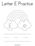 Letter E Practice Coloring Page