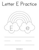 Letter E Practice Coloring Page