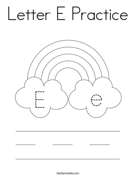 Letter E Practice Coloring Page