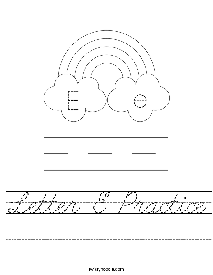 Letter E Practice Worksheet