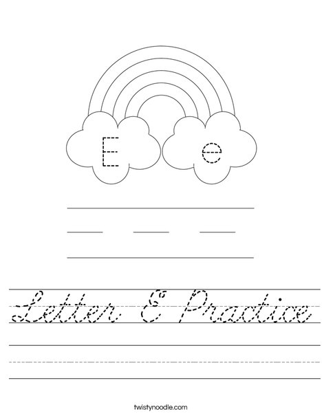Letter E Practice Worksheet