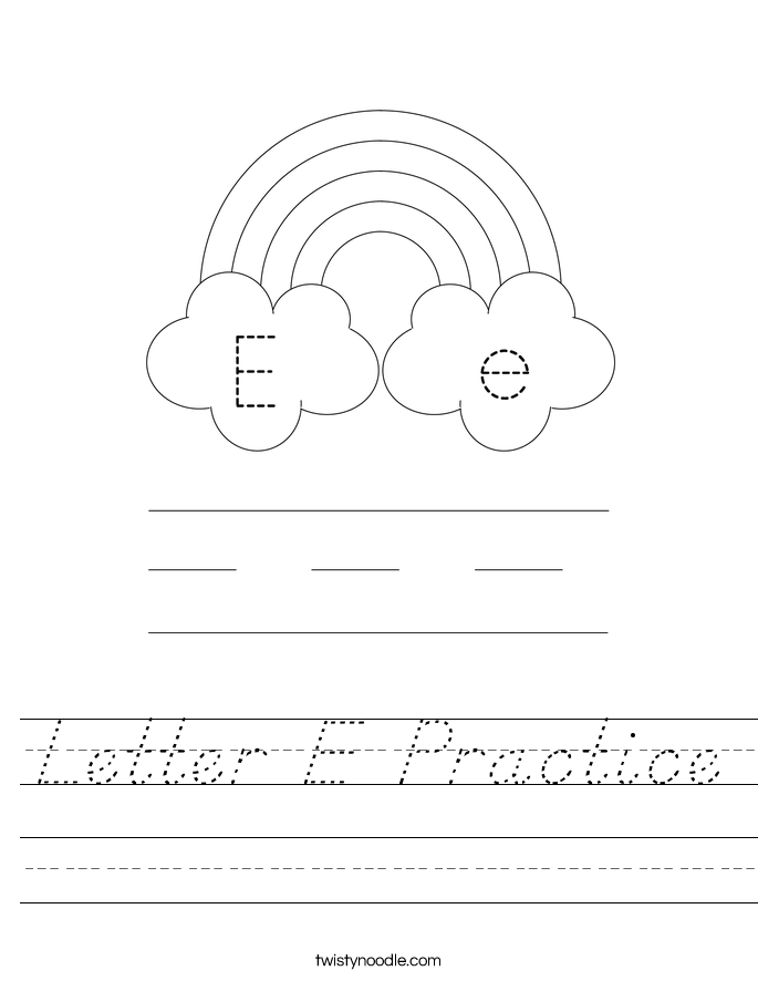 Letter E Practice Worksheet