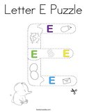 Letter E Puzzle Coloring Page