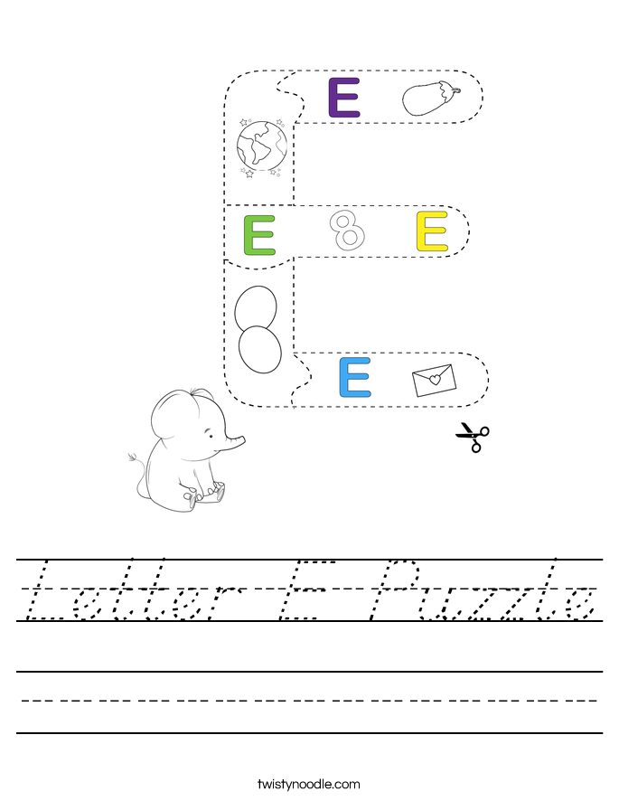 Letter E Puzzle Worksheet