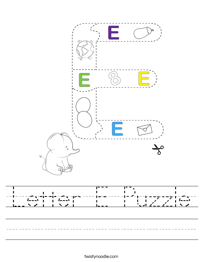 Letter E Puzzle Worksheet