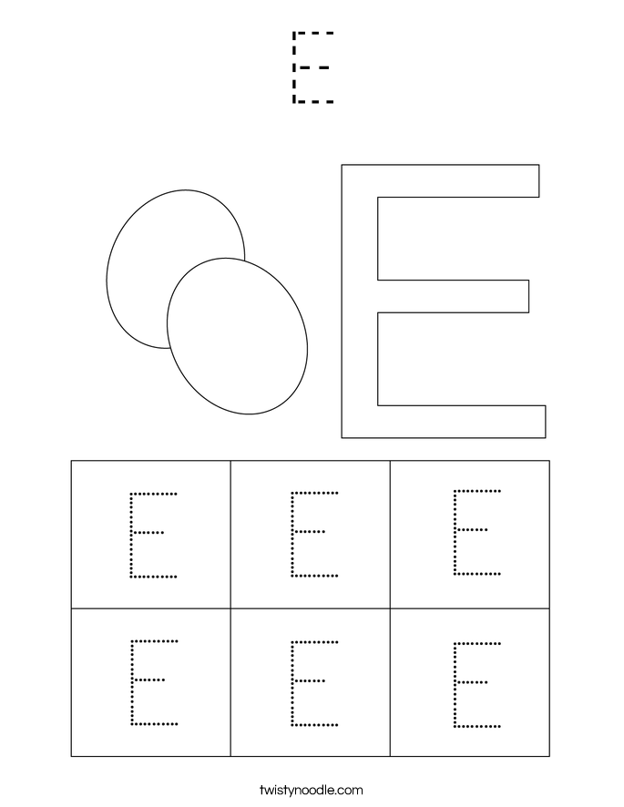 E Coloring Page