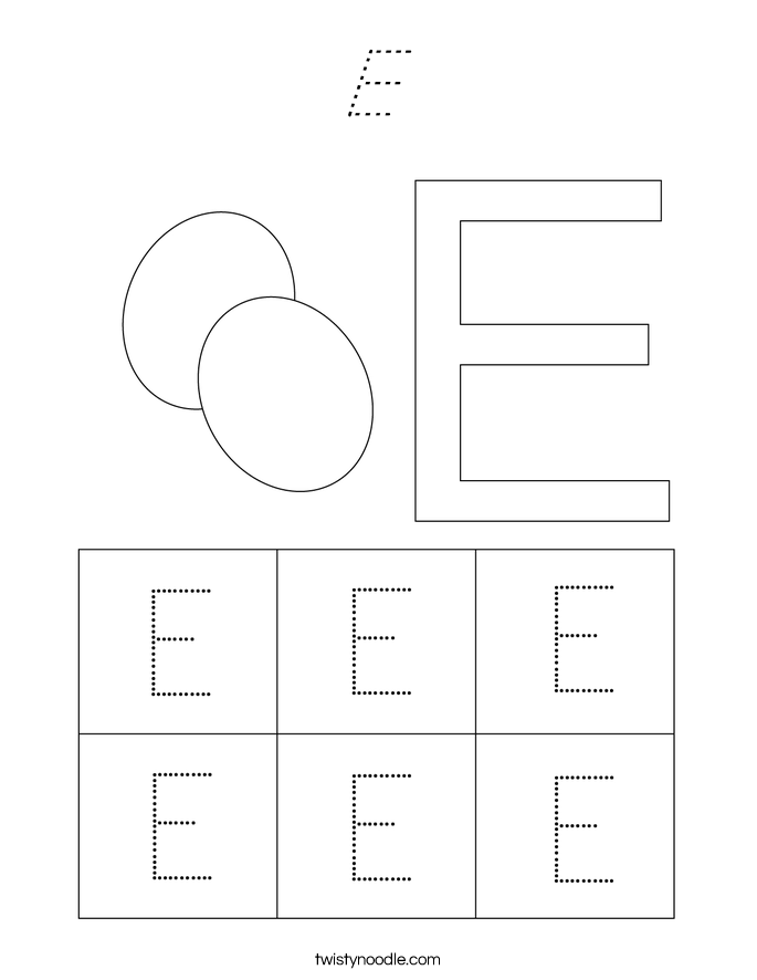 E Coloring Page