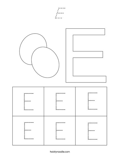Uppercase Letter E Coloring Page