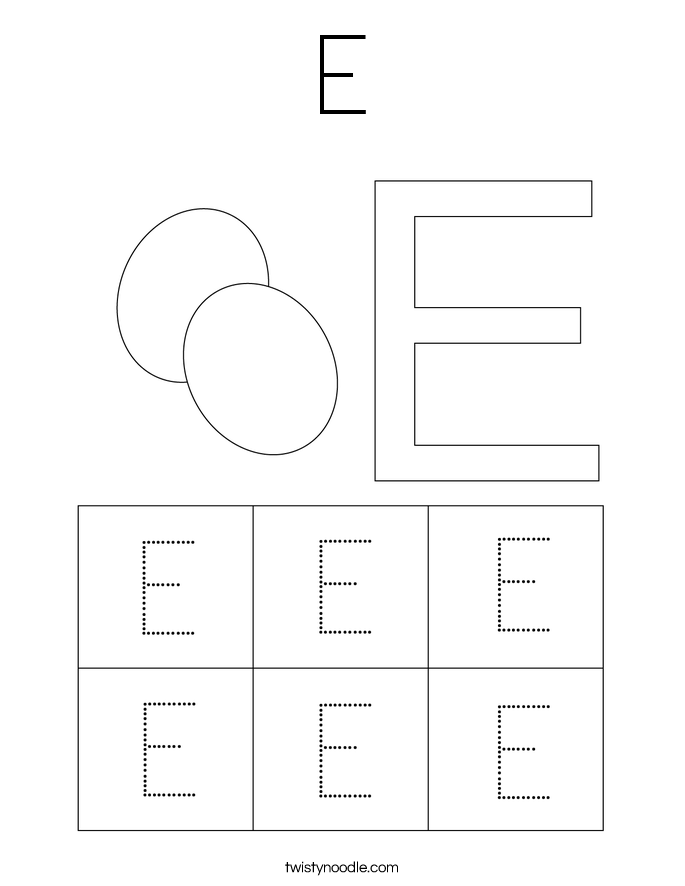 E Coloring Page
