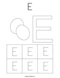 E Coloring Page