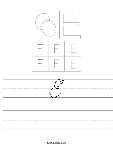 Uppercase Letter E Worksheet
