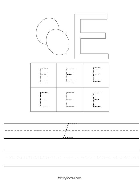 Uppercase Letter E Worksheet