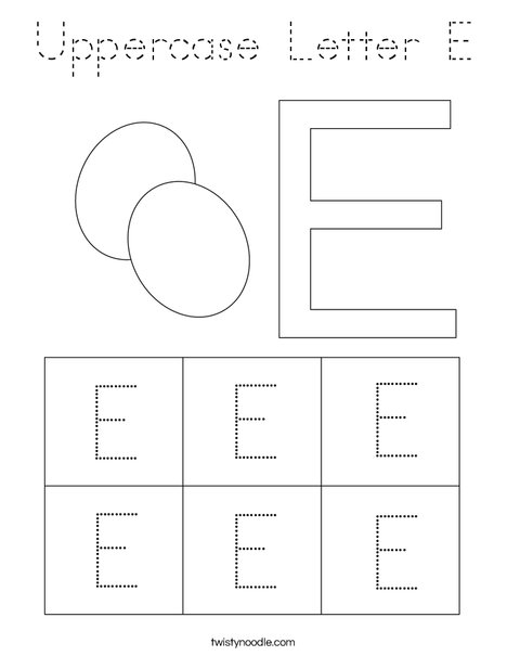 Uppercase Letter E Coloring Page