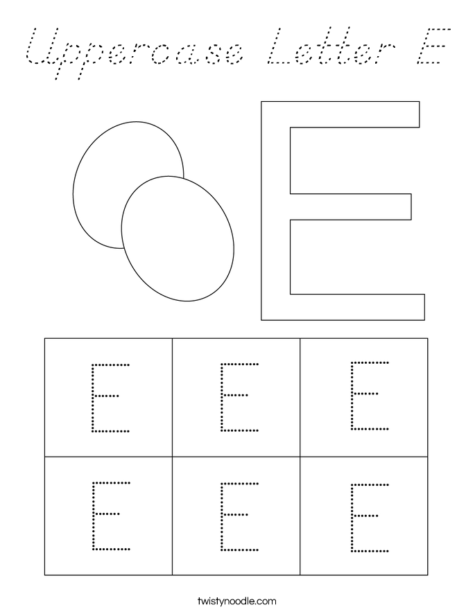 Uppercase Letter E Coloring Page