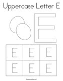 Uppercase Letter E Coloring Page