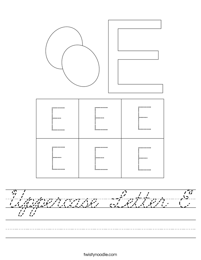 uppercase-letter-e-worksheet-cursive-twisty-noodle