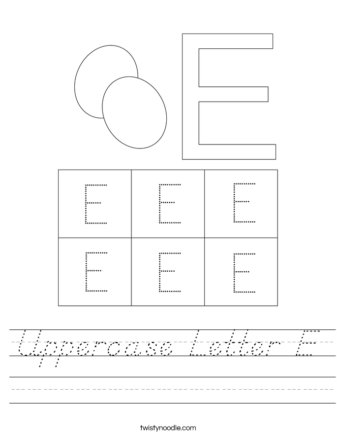 Uppercase Letter E Worksheet