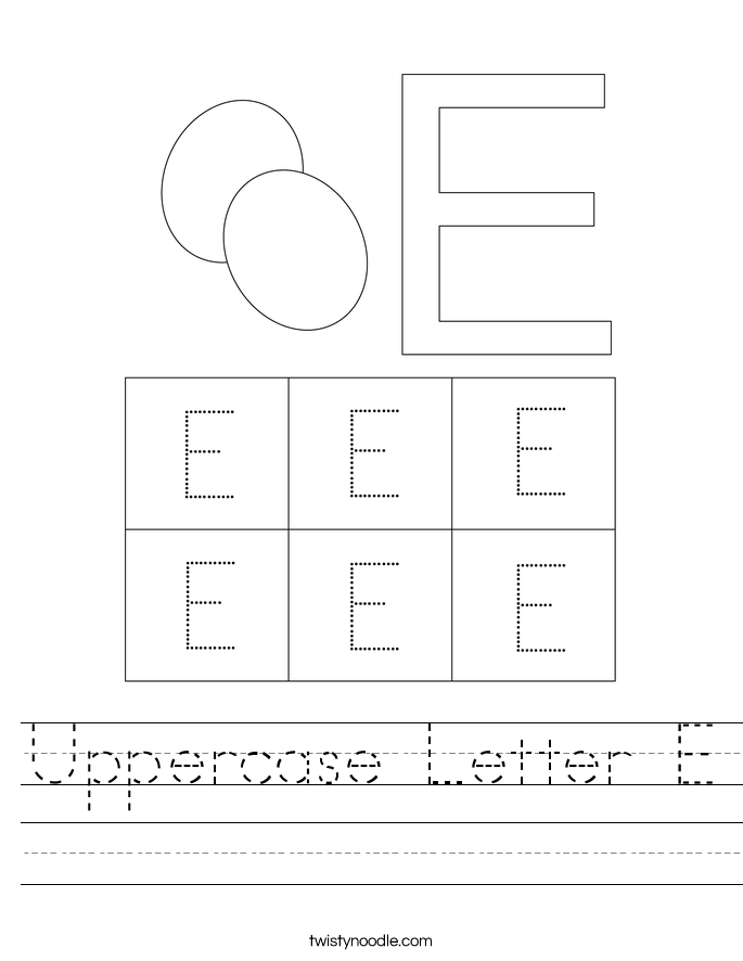 Uppercase Letter E Worksheet