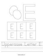 Uppercase Letter E Handwriting Sheet