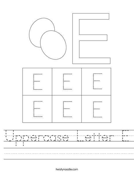uppercase-letter-e-worksheet-twisty-noodle