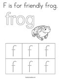 F is for friendly frog Coloring Page