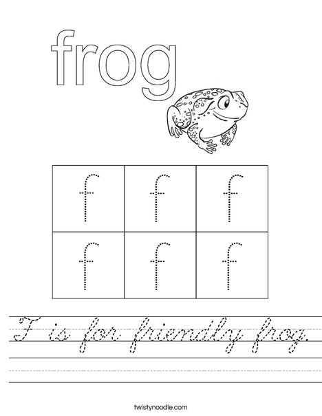 Friendly Frog Worksheet