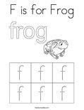 F is for Frog Coloring Page