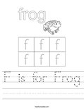 F is for Frog Worksheet