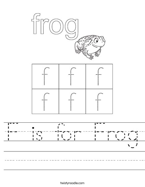 Friendly Frog Worksheet