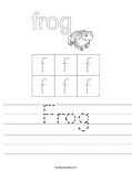 Frog Worksheet