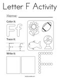 Letter F Activity Coloring Page