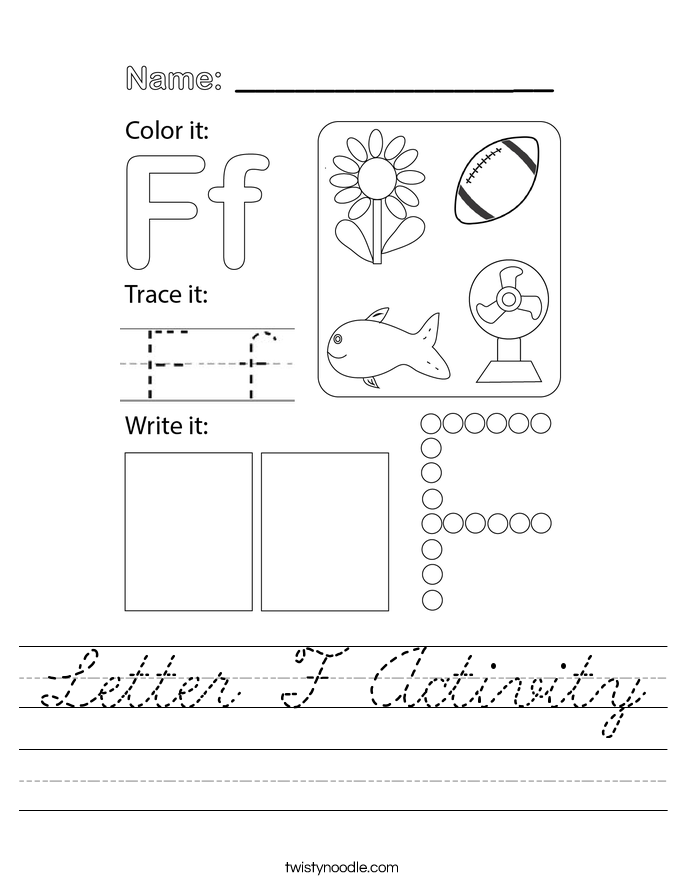 Letter F Activity Worksheet