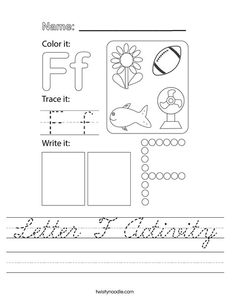 Letter F Activity Worksheet