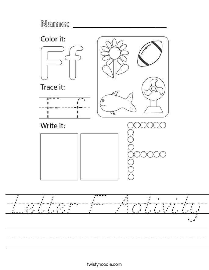 Letter F Activity Worksheet