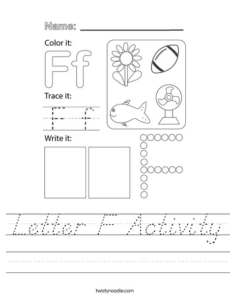 Letter F Activity Worksheet