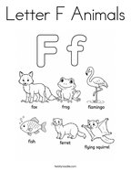 Letter F Animals Coloring Page