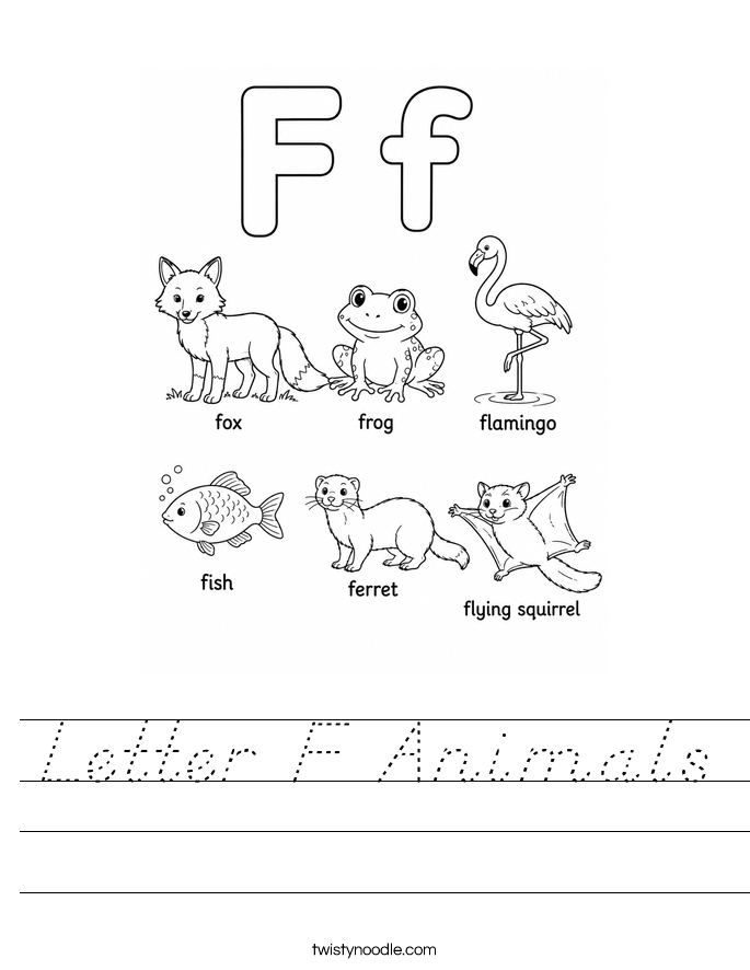 Letter F Animals Worksheet
