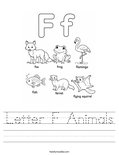 Letter F Animals Worksheet